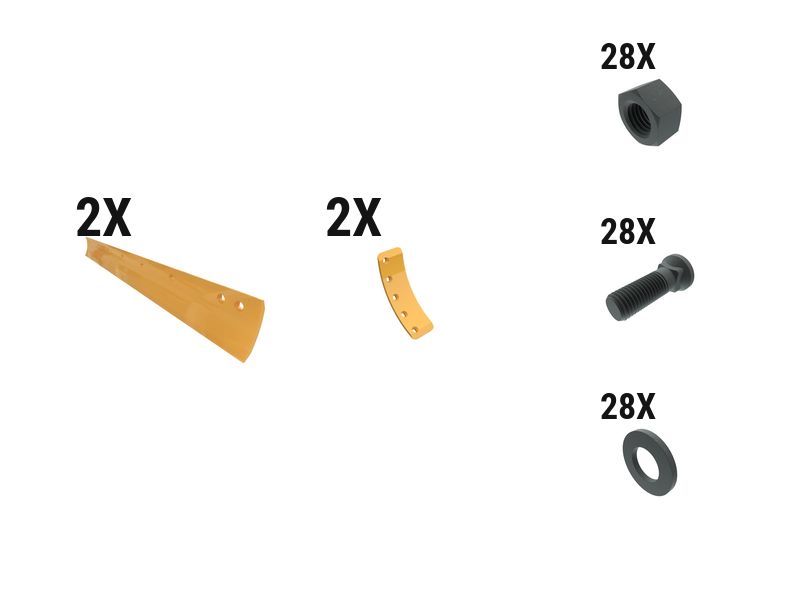 619-7360: 19 Mm General Duty Crvd Grader Edge Kit 6197360 Caterpillar