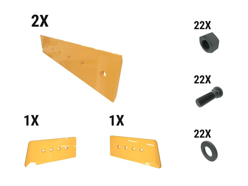 621-2638: 16 Mm Level Cut Reversible Dozer Edge Kit 6212638 Caterpillar