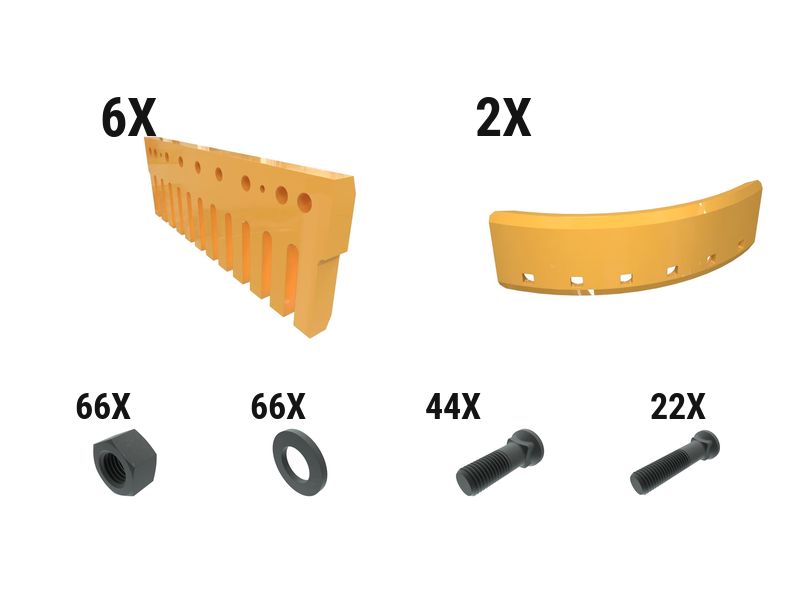 619-7302: 75 Mm Serr Flat Grader Edge Kit 6197302 Caterpillar