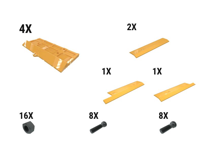 633-0546: 44 Mm Bolt-on Half Arrow Edge Kit With 16 Mm Top Cvr 633-0546 Caterpillar