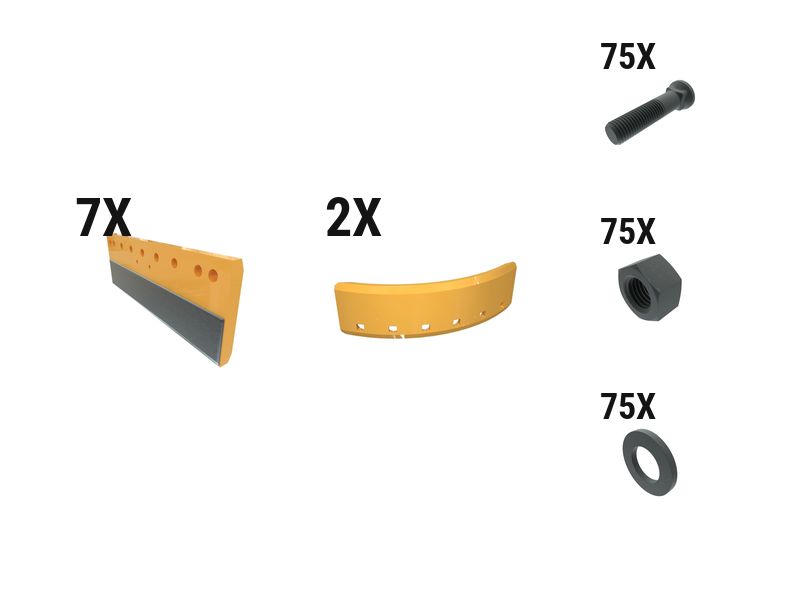 619-7317: 60 Mm ARM Flat Grader Edge Kit 6197317 Caterpillar