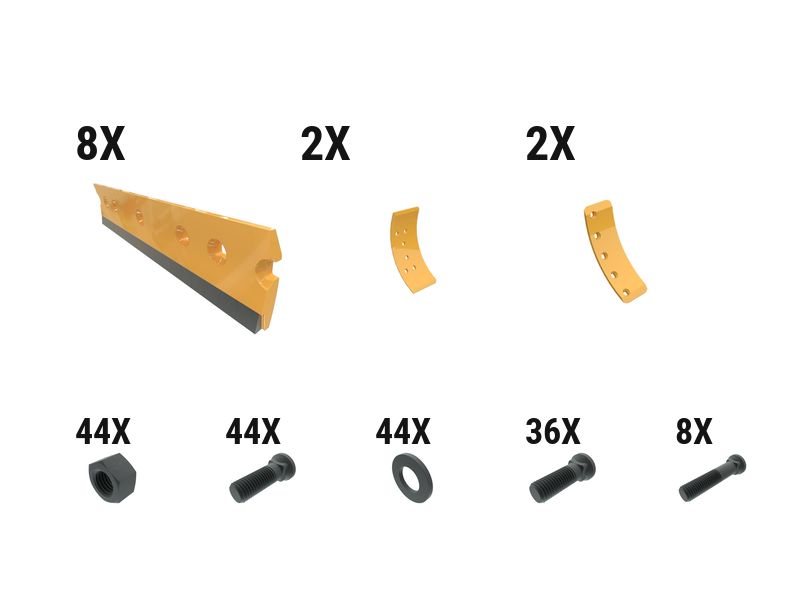597-8452: 19 Mm Carbide Curved Grader Edge Kit 5978452 Caterpillar