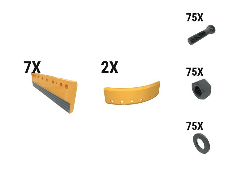 619-7315: 60 Mm ARM Flat Grader Edge Kit 6197315 Caterpillar