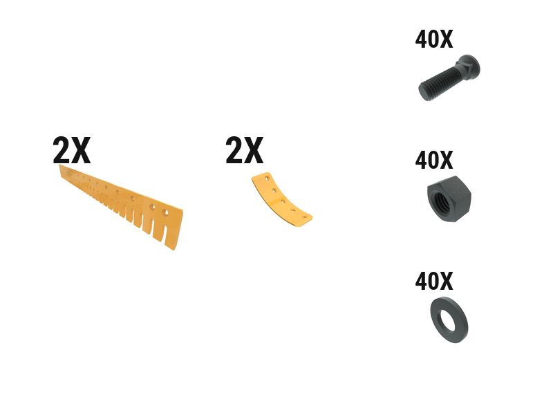 597-6371: 19 Mm Serr Flat Grader Edge Kit 5976371 Caterpillar