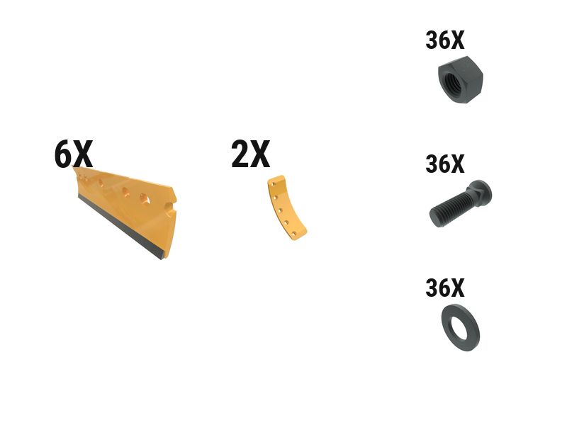 597-6352: 19 Mm Carbide Crvd Grader Edge Kit 5976352 Caterpillar