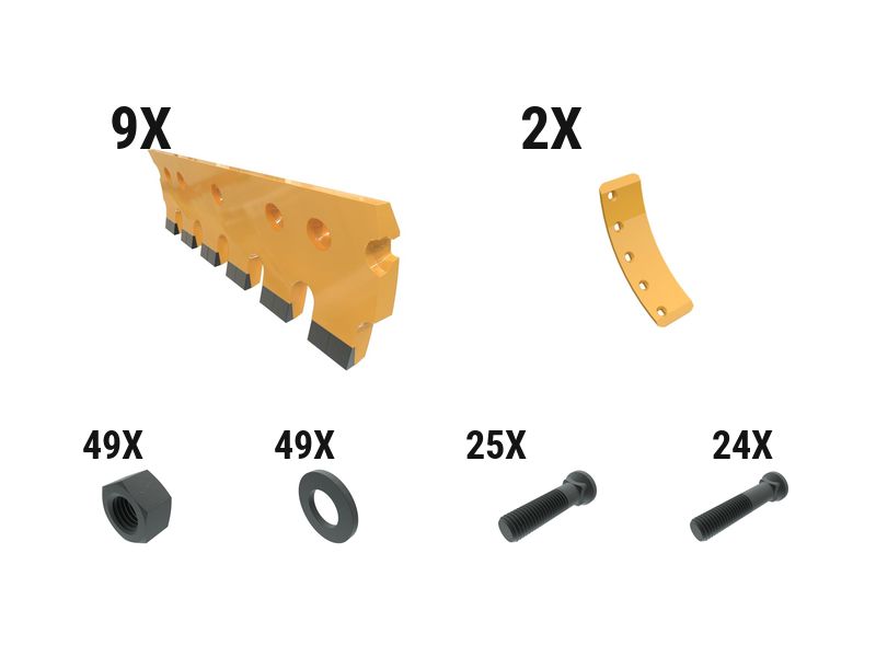 597-8474: 25 Mm Carbide Serr Crvd Grader Edge Kit 5978474 Caterpillar