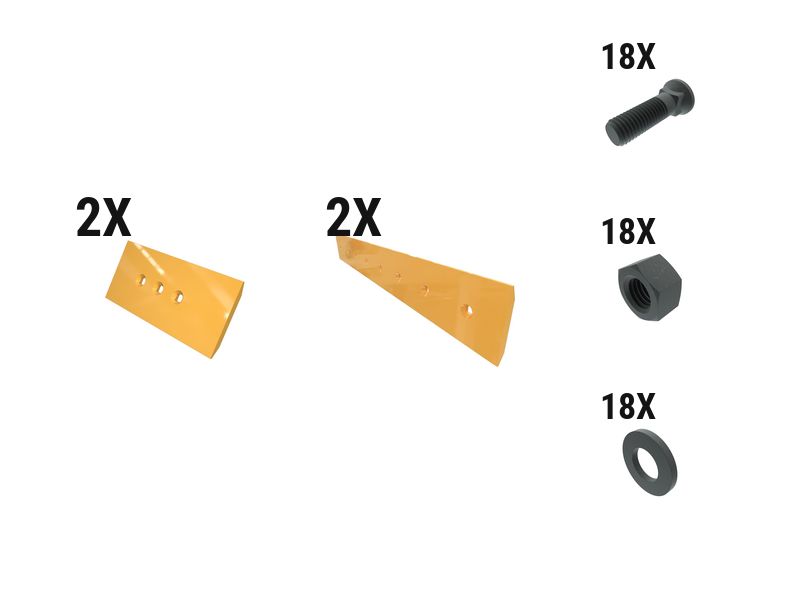 621-2626: 16 Mm Extended Cut Reversible Dozer Edge Kit 6212626 Caterpillar