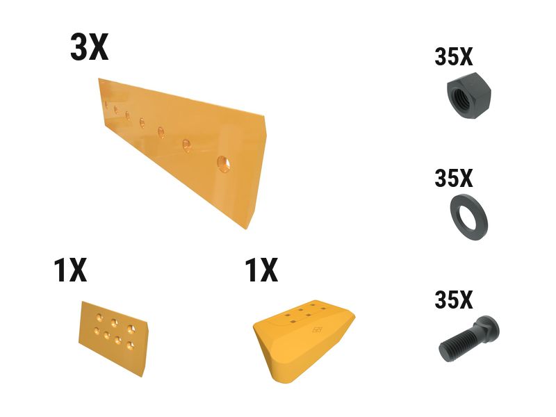 621-2726: 25 Mm Level Cut Dozer Edge Kit 6212726 Caterpillar