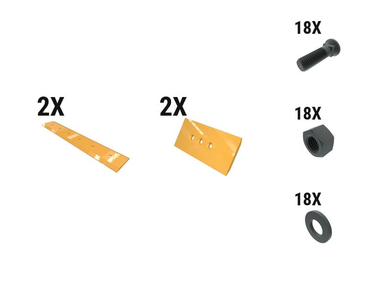 620-1910: 16 Mm Extended Cut Reversible Dozer Edge Kit 6201910 Caterpillar