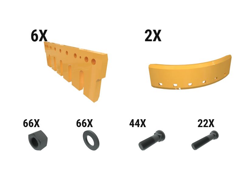 619-7304: 60 Mm Serr Flat Grader Edge Kit 6197304 Caterpillar