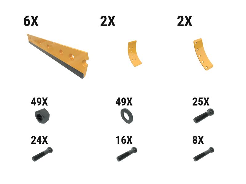 597-8471: 19 Mm Carbide Crvd Grader Edge Kit 5978471 Caterpillar