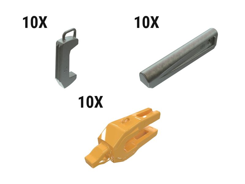 626-9973: Hammered 5° WH12 2 Strap Oil Sands Adapter Kit - Qty 10 6269973 Caterpillar