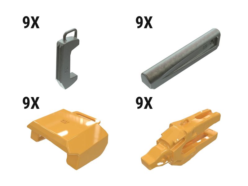 648-2243: Hammered 0° WH10 2 Strap Adapter Kit - Qty 9 6482243 Caterpillar