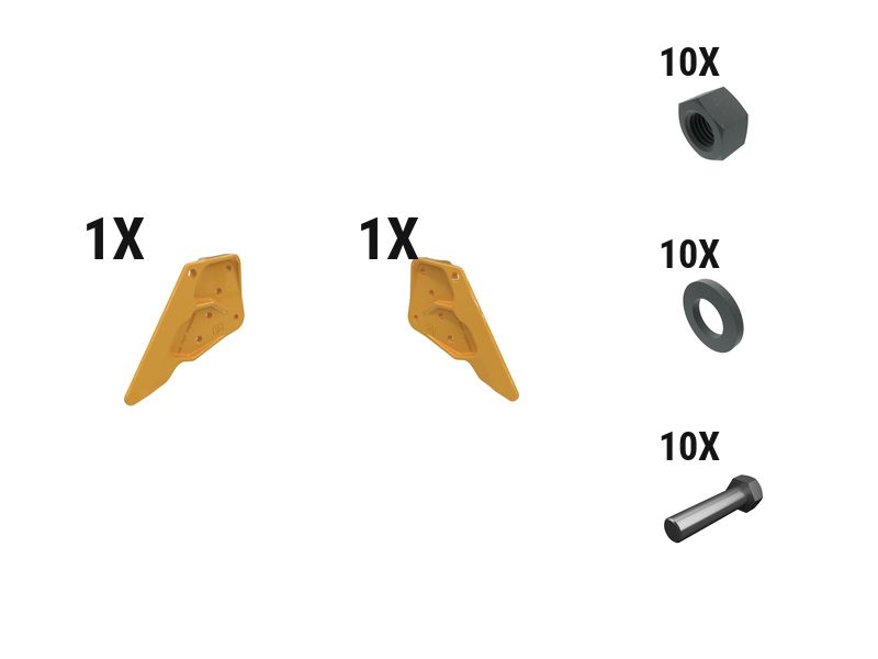 597-6751: 125 Mm Bolt-on Bucket Sidecutter Kit - Qty 2 5976751 Caterpillar