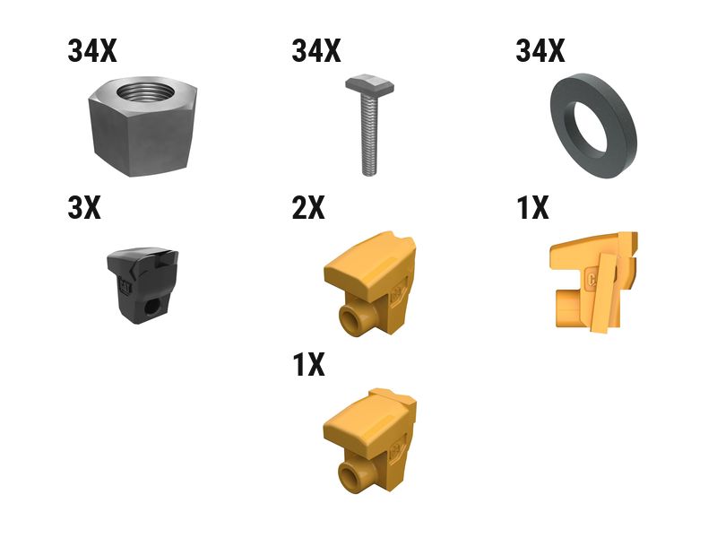 627-9577: Carbide Mulcher Tooth Kit - Qty 34 6279577 Caterpillar