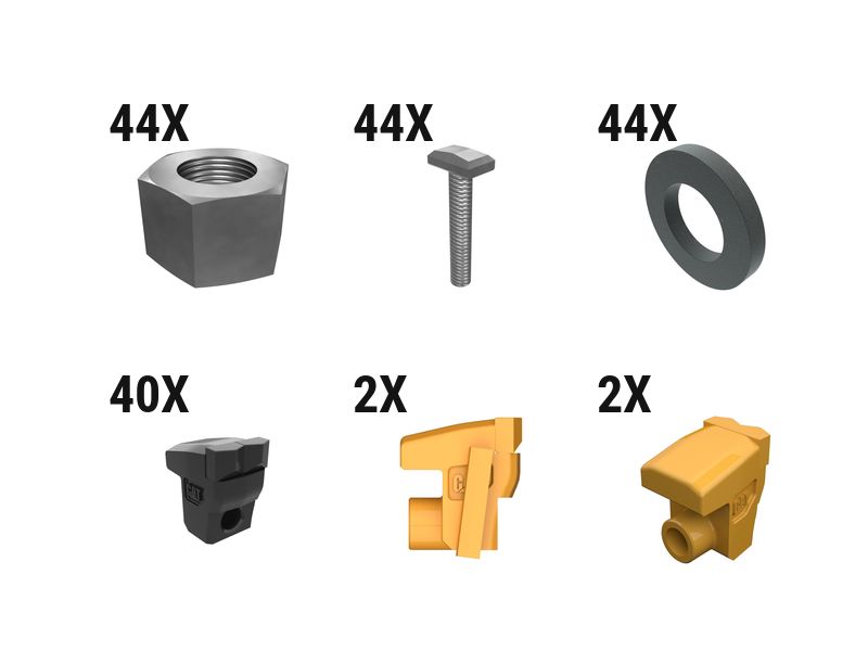 627-9582: Rock Resistant Mulcher Tooth Kit - Qty 44 6279582 Caterpillar