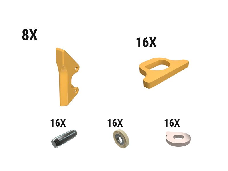 597-7406: 35 Mm Pin-on Sidebar Prot Kit - Qty 8 5977406 Caterpillar
