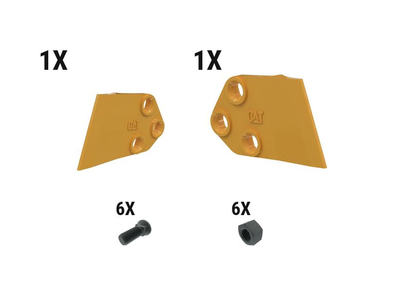 631-6323: 122 Mm Bolt-on Bucket Sidecutter Kit - Qty 2 6316323 Caterpillar