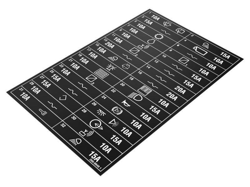 266-9949: Fuse And Relay Identification Decal Film 266-9949 Caterpillar