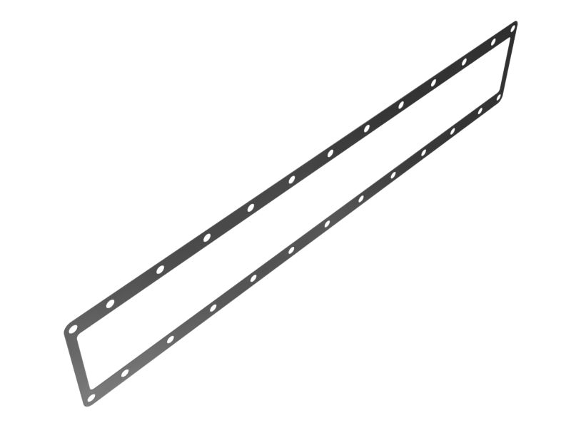 6N-4986: Spodní ploché těsnění tělesa chladiče motoru o tloušťce 1,57 mm