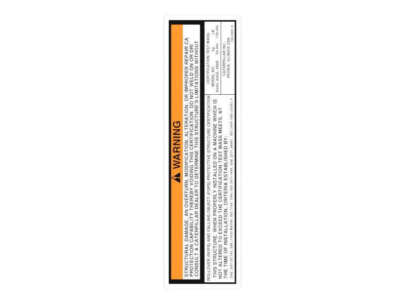 163-5001: ROPS And FOPS Warning Decal Film 1635001 buy