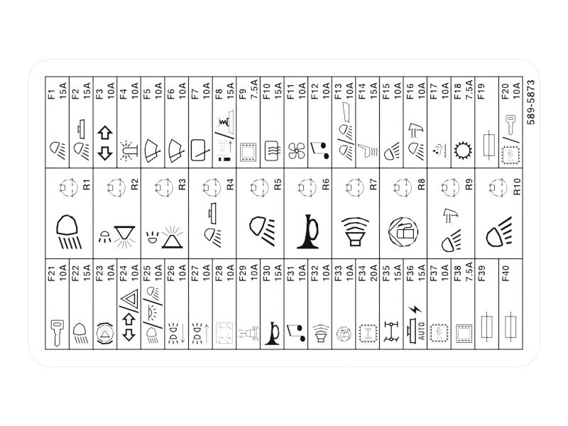 589-5873: Fuse Relay Panel Identification Film 5895873 купить