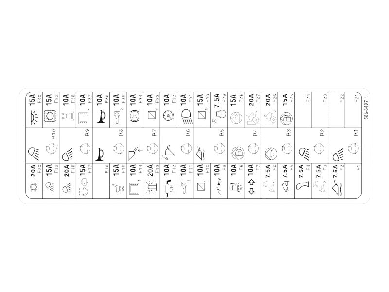 586-6497: Fuse Relay Panel Identification Film 5866497 купить
