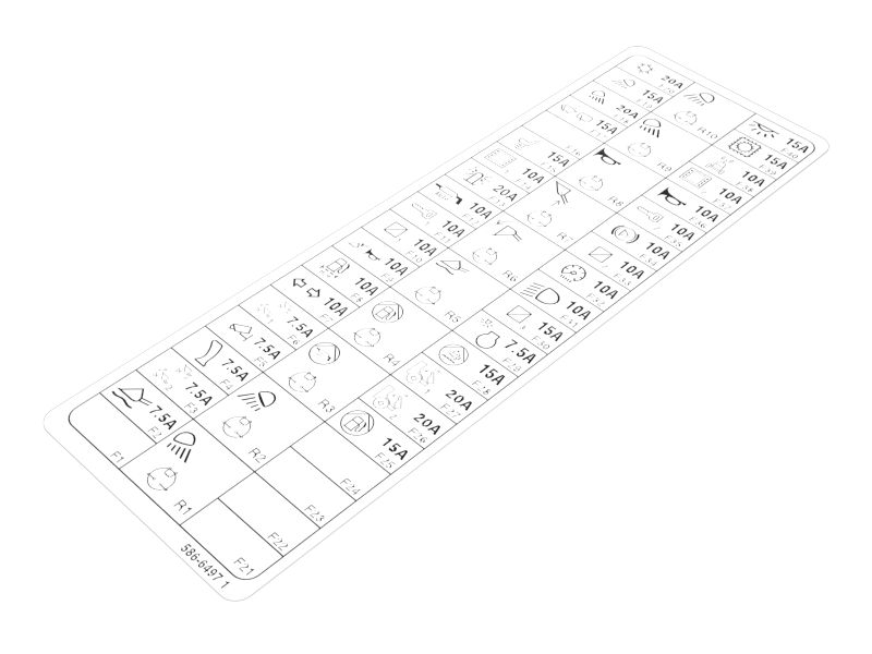 586-6497: Fuse Relay Panel Identification Film 5866497 купить