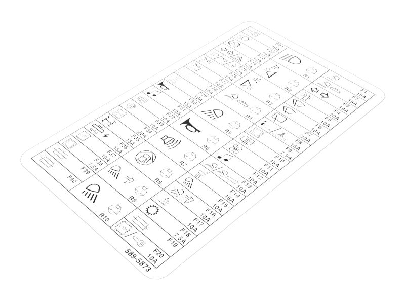 589-5873: Fuse Relay Panel Identification Film 5895873 купить